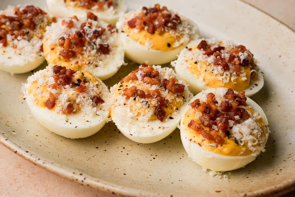 plate of the best deviled eggs