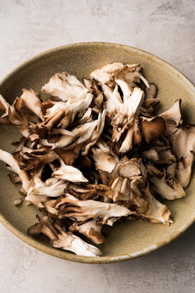 a bowl of oyster mushrooms