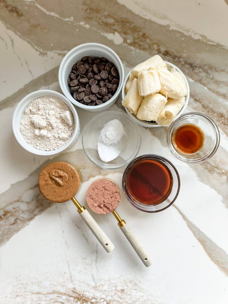 all the ingredients you need to make this brownie recipe in individual containers. 
