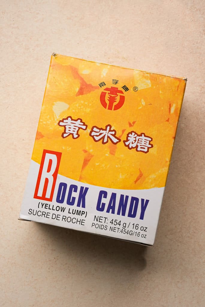 a package of rock candy for caramelizing pork