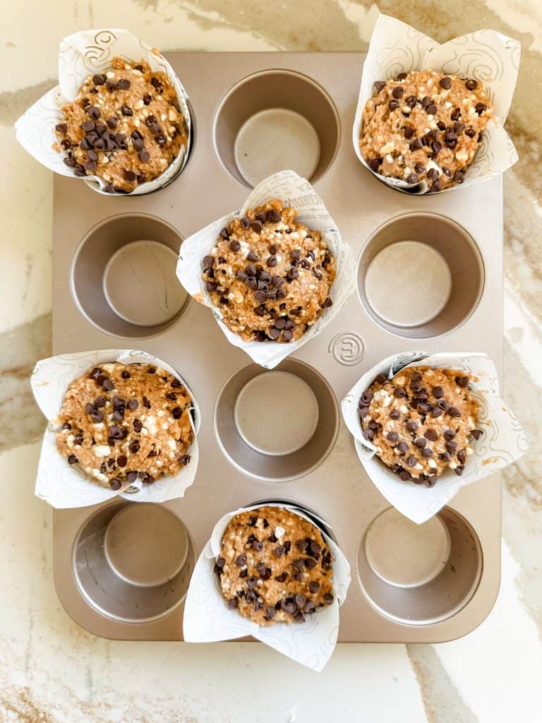 muffins added to muffin liners
