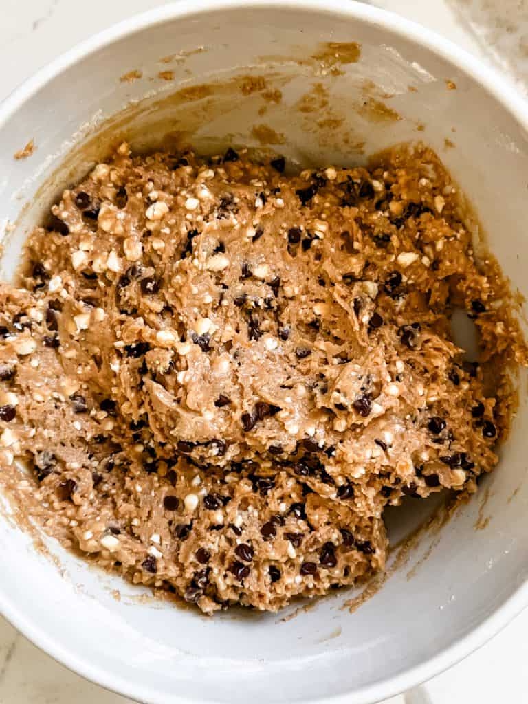 the muffin batter in a bowl
